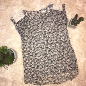 Floral and lace top